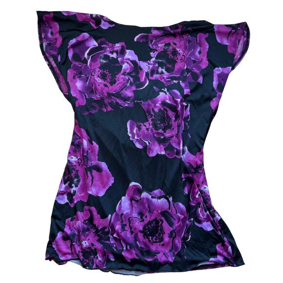 Studio Y Blouse Halter Neck T Shirt Purple Floral Witchy Whimsygoth Y2k Medium - Picture 6 of 6
